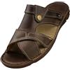 APREGGIO Sandali da uomo 2 in 1 in pelle con cinturino pieghevole sul tallone, comode pantofole e scarpe estive in vera pelle, taglia 41-46