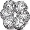 Kepfire Confezione da 6 palline decorative nere per ciotole, sfere decorative da 8 cm, per centrotavola, riempitivi per vasi, palline in vetro a mosaico per la decorazione della casa, Natale