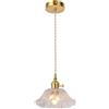 JOJOM E27 Foglia di loto Lampada Sospensione Vintage Minimalista Nordici lampadario fiore Vetro chandelier Decorazione degli interni Soggiorno Camera da letto Ristorante(A)
