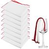 Behogan 8 panni in microfibra per vetro, 40 x 60 cm, colore bianco con bordo rosso