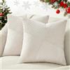 Topfinel Set di 2 federe 55 x 55 cm, in velluto a coste, motivo a righe, cuscino decorativo, cuscino decorativo per divano