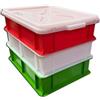 Euroshoppingonline Set Italia kit trio tris tripala portaimpasto pizza pane pasta Cassetta componibile sovrapponibile cassette frigo impasto lievitazione con coperchio bacinella contenitore 30x40 h10 cm per alimenti