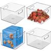 InterDesign iDesign Cabinet/Kitchen Binz Contenitore cucina, Grande organizer cucina in plastica, Set da 4 organizer frigo, trasparente