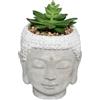 ATMOSPHERA CREATEUR D'INTERIEUR - Pianta artificiale buddha in vaso di cemento h13,5cm
