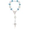 Nazareth Store Rosario per auto con San Benedetto cattolico turchese blu perline Benedetto medaglia croce crocifisso regalo cristiano rosari