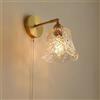 Chrasy E27 Applique da Parete Vintage con Catenella Braccio Ottone e Paralume Vetro Classico Dimmerabile per Camera Letto, Bagno, Corridoio, Soggiorno, Cucina