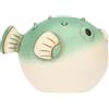 THUN - Pesce Palla Bonny in Ceramica, Linea Mare da Amare - Statuina Decorativa da Collezione per Arredo Interni, Variante Colore Verde e Beige, Misure 13.3 x 10.5 x 9.3 Centimetri