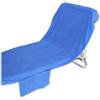 Casatessile Telo Mare Sdraio Spugna Comodo Cotone 70x185 cm. con Tasche Telo Copri Sdraio con Elastici, Telo Mare Sdraio Cotone, Telo Lettino con Tasche - Blu