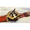Cailf Orologio in pelle quadrante sole ottone bussola pelle vecchio oro lucentezza ...