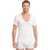 FINN Maglietta anti-sudore da uomo con scollo a V extra profondo, bianco