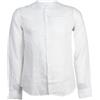 Coveri Camicia Uomo Collection in Puro Lino con Collo Coreana, Bianco XXL