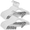 SONGMICS Grucce Appendiabiti Pantaloni con Pinze, in Velluto, 30 Pezzi | Grucce Appendiabiti in Velluto, Appendini con Pinze Regolabili, Salvaspazio, Bianco, Breanna CRF012W02