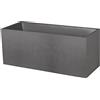 EDA - Fioriera Basalto 98 L - Decorazione in finto cemento - Doppia parete - Area di ritenzione idrica - 99,5 x 39,5 x 43,5 cm - Grigio antracite