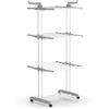 EASYmaxx Stendibiancheria pieghevole | asciugatura efficiente con 3 livelli, 2 ali laterali e struttura leggera, salvaspazio, versatile e mobile per interni ed esterni, grigio/bianco