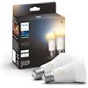 Philips Hue Lampadina LED smart E27, Confezione da 2, Bianco | Luce bianca da calda a fredda, 6 W, 1100 lm, Dimmerabile, Smart Home, Controllo via app e bluetooth, Compatibile con Alexa