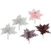 Flair Flower Pick 021178VAR - Stella di Natale con velluto glitterato, mini fiori artificiali, accessori per corona dell'Avvento, bouquet floreali, argento, oro, rosa, rosa antico, rosso scuro, 21 x