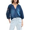 Desigual Donna Blusa Ricamata con Maniche a Sbuffo.