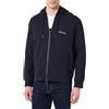 Armani Exchange Plain Boxy Fit, Embroidered Patch Logo, Metal Zip Felpa con Cappuccio, Navy Scuro, L Uomo