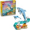 LEGO Creator 3 in 1 Animali Marini: Meravigliosi Delfini Giocattolo - Si Trasforma in Cavalluccio Marino o in Granchio , Eta 9+