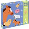 DJECO Primo Puzzle,Alla fattoria, 4 puzzle con animali,Djeco,Eta 2+