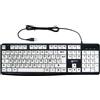 Geemarc Tastiera USB-A cablata, layout PC AZERTY, caratteri grandi, nero/bianco. (Marca: Geemarc)