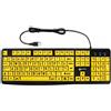 Geemarc Tastiera USB-A per PC, layout QWERTY spagnolo, con tasti grandi, colore nero/giallo, marca Geemarc