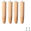 Cortassa Soluko - Set 4 Piedi per Rete a Doghe Gambe Letto Universali in Legno di Faggio (32 cm)