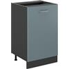 Vicco Mobiletto base cucina R-Line, Grigio-blu/Antracite 50 cm | 1 Anta · Senza piano di lavoro · Piedini regolabili in altezza · 1 Ripiano · ✓ Liberamente combinabile