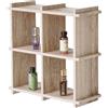 BAKAJI Scaffale Bacheca Libreria Mensole in Legno Da Muro Sospeso Multiuso Pensile Scaffalatura a Parete 4 Ripiani Design Moderno 35x13x35 (Rovere)