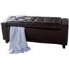 BAKAJI Cassapanca Pouf Contenitore Poggiapiedi per Camera da Letto Panca Sgabello con Struttura in Legno Rivestimento in Eco Pelle Seduta Apribile Imbottita Dimensioni: 110 x 40 x 40 cm (Marrone)