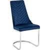 Beliani Set di 2 Sedie da Pranzo Cantilever in Velluto Blu