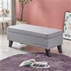 BAKAJI Pouf Cassapanca Panca Contenitore Poggiapiedi Camera da Letto Rivestimento tessuto Rettangolare Morbido Capiente Divanetto Portaoggetti Apribile Struttura Legno Capiente 80 x 45 cm (Grigio)