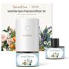SenseFlow Diffusore di Oli Essenziali SF101 Pro - Ultrasuoni Senza Acqua Profumatore per Ambienti, 100% Vegetale, Aroma 120 Giorni, LED, Ideale per Casa, Hotel e Studio - Citrus Grove & Spiced Lotus