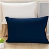 PETTI Artigiani Italiani - Coppia di Federe Cuscino 70x50 cm in Microfibra, Cuscini Arredo Camera da Letto, Divano, Set 2 Fodere Copricuscino, Federa Double Face Bianco Blu Notte