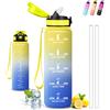 Grsta Borraccia 1 litro, Borraccia con Cannuccia, Senza Perdite, Bottiglia 1 litro, Facile da Pulire, Water Bottle Motivazionale, Con Chiusura di Sicurezza, Borracce per Campeggio, Ciclismo, Viaggio, Yoga