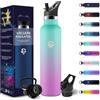 HoneyHolly Borraccia Termica 1 Litro, Senza BPA, Bottiglia Termica, Sottovuoto a Doppia Parete, Borracce Termiche, 18/8 Acciaio Inox, Borraccia Acciaio, con Cannuccia, Termos per Palestra, Sport, Bici