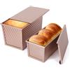 VINATO Set di 2 Stampo Pane in Cassetta, 21X12X11,7cm + 19X9,5X8cm Stampo Pane con Coperchio Acciaio al Carbonio