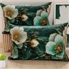 PETTI Artigiani Italiani - Coppia di Federe Cuscino 40x145 cm in Microfibra, Cuscini Arredo Camera da Letto, Divano, Salotto, Set 2 Fodere Copricuscino, Federa Floreale 06 19, 100% Made in Italy