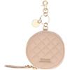 THUN - Portachiavi rotondo con zip, rosa - ecopelle - Collezione Sempre con me - Ø 9 cm, 2 cm