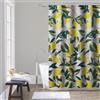 Gedy Tenda Doccia Tessuto Impermeabile in Poliestere Texture Lemon, Dimensioni L 120 x H 200 cm 8 Anelli Inclusi, Tenda Vasca da Bagno Resistente a Muffa e Acqua, Bordi Cuciti Lavabile in Lavatrice