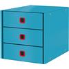 Leitz Click & Store Cassettiera a 3 Cassetti, Gamma Cosy, Pieghevole, Organizer per Riporre Documenti, Cataloghi e Riviste in Formato A4, Adatta per Casa e Ufficio, Blu Calmo, 53680061