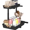 SONGMICS Organizzatore Sottolavello a L, Scaffale Salvaspazio con Cassetti Scorrevoli, Altezza Regolabile, 40 x 29,5 x 41,5 cm, per Cucina e Bagno, Nero Inchiostro, Collezione GLORA KCS217B101