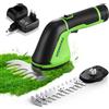 WORKPRO Forbici Tagliaerba e Tagliasiepi 12V 2 in 1, Cesoie Elettriche da Giardino con Batteria 2.0Ah, 2 Lame Intercambiabili per Erba e Arbusti con Caricatore