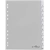 Durable 644110 - Divisorio con cavalierini termosaldati e set di etichette, f.to A4, 10 tasti, foratura universale, grigio
