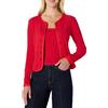 Amazon Essentials Completo Cardigan e Top a Costine con Spalline Rimovibili, Vestibilità Aderente Donna, Rosso, L