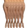 POMPEA 6 Paia Collant Donna 15 Denari, Calze Velate con Cinturino Soft e Corpino e Punta Rinforzati