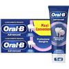 Oral-B Dentifricio Advanced Protezione Gengive 2x75ml, Dentifricio Oral B per Gengive Infiammate Clinicamente Provato, Pulizia Denti Efficace, Alito Fresco, Sapore Menta Piperita e Menta Verde
