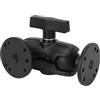 YUKERMARB Supporto a Doppia Sfera per Carichi Pesanti, Adattatori a Sfera di Dimensione C da 1,5 Pollici Braccio a Doppia Presa con 2 Piastre Rotonde, per Tablet, Telefono, Fishfinder, in