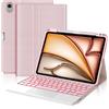 FOGARI Per iPad Air 11/ 5ª/4ª generazione e iPad Pro 11 Cover Tastiera | Tastiera Bluetooth Rimovibile con Retroilluminazione 7 colori e Touchpad per iPad Air 11 M4 2026/M3 2025/M2 2024, Rosa