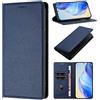GoodcAcy Cover per Oneplus Turbo 6, Custodia Flip Pelle Leather Portafoglio Magnetica Libro [Slot Schede], Silicone TPU Bumper Wallet Supporto Cover, Antiurto [Kickstand] (Blu)